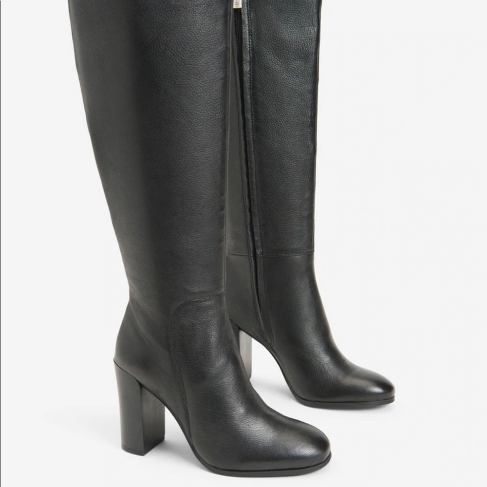 Kenneth Cole Justin Leather High Heeled Knee-Length Boot